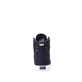 Supra Kids SKYTOP Navy/Gold Crown/white High Top Shoes | CA-35058